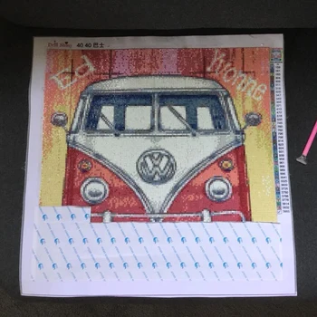 Karikatūra auto beach istabas interjeru kvadrātu Izšuvumu Rakstu dimanta 5D DIY gleznas krustdūrienā komplekti mozaīkas uzlīmes RS1548