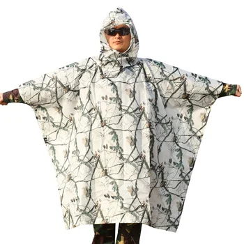 3D balta sniega priede, stila maskēties pončo stilā Ghillie uzvalks airsoft medību drēbes Atvērt var kļūt piknika mat