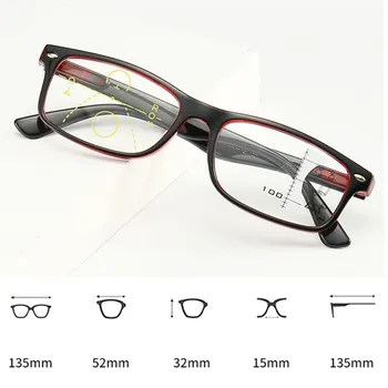 Jaunu Lasīšanas Brilles Progresējoša Multifokāla Bifocal Sievietes Vīrieši Palielināmo Presbyopic Brilles Anti Zilā Gaisma Laukumā, Vairāku Slāņu