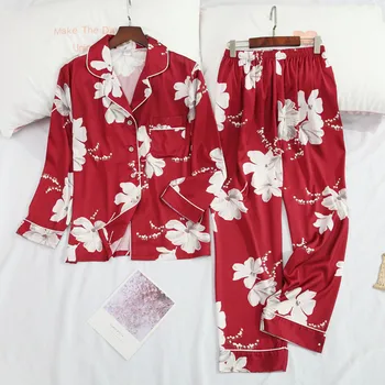 2GAB Sleepwear Pidžamas Komplekts Sievietēm Gadījuma Mīkstas Bikses Vasaras Naktsveļu Satīna Intīmo Bikses Nightshirt Intīmo Polka Punktiņi