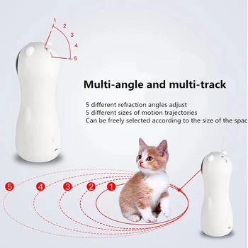 Automātiskā Kaķis LED Lāzera Rotaļlietas, Interaktīvo Smart Teasing Pet Smieklīgi Rokas Rotaļlieta Vairāku Leņķa Kaķu treniņiem Izklaidējošas Rotaļlietas