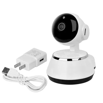 Jaunums ! Pan Tilt Bezvadu IP Kamera, WIFI 720P CCTV Home Security Cam Micro SD Slots Atbalsta Mikrofons & P2P Bezmaksas APP ABS Plastmasas