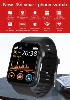 S888 4G Smart Skatīties Android OS 7.1 MTK6739 Četrkodolu 3GB 32GB 5.0 MP Dual Camera Fitnesa Tracker Ūdensizturīgs Wifi GPS Smartwatch