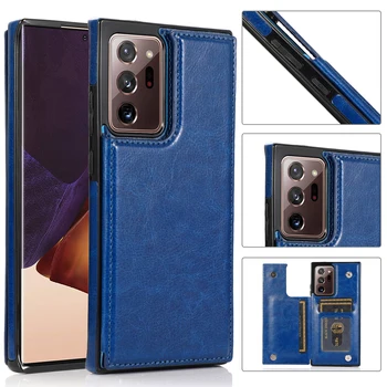 Luksusa pieguļoša Ādas Maks Case For Samsung Galaxy S21 Ultra S20 FE S9 Plus Piezīme 20 10 Lite Ar Kartes Slots, Triecienizturīgs Vāks
