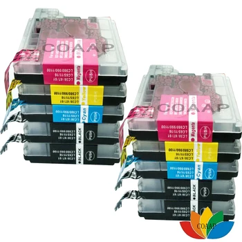 LC38 LC67 LC61 LC65 LC11 LC16 LC980 LC990 LC1100 Saderīgs tintes kasetnes Brother DCP 145C 165C 385C 585CW tintes Printeri