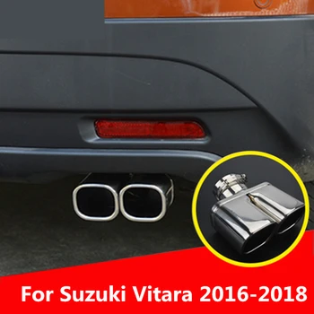 Par Suzuki Vitara 2016-2018 Auto Auto Izplūdes Muffler Uzgali, Nerūsējošā Tērauda Caurules, Chrome Apdare Modificētas Automašīnas Aizmugures Rīkles Līnijpārvadātāju