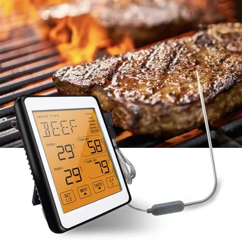 Digitālais Pārtikas Termometrs Gaļas termometri LED Virtuves Temperatūras Mērītājs BBQ Cooking Testeri Taimeris Functionfor Ar Dual Zonde