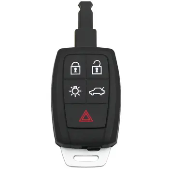 5 Pogas Tālvadības Auto Atslēgu Apvalks Gadījumā Fob 4 Pogas+1, Smart Key Korpusa Vāka Volvo C30, C70 V50 S40 ar Nesagrieztiem Asmeni, Ievietojiet Atslēgu