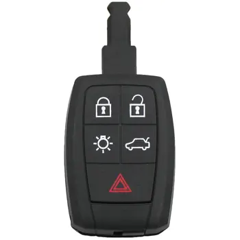 5 Pogas Tālvadības Auto Atslēgu Apvalks Gadījumā Fob 4 Pogas+1, Smart Key Korpusa Vāka Volvo C30, C70 V50 S40 ar Nesagrieztiem Asmeni, Ievietojiet Atslēgu