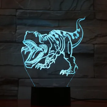 Dinozauru LED Jauki Dzīvnieku Creative Nakts Lampas Augstas Kvalitātes Akrila 3D Gaismas, Bērnu Guļamistaba Galda Lampa ar USB Kabeli 3D-748