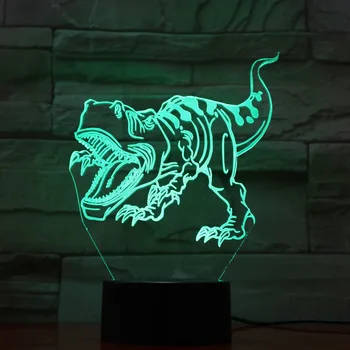 Dinozauru LED Jauki Dzīvnieku Creative Nakts Lampas Augstas Kvalitātes Akrila 3D Gaismas, Bērnu Guļamistaba Galda Lampa ar USB Kabeli 3D-748