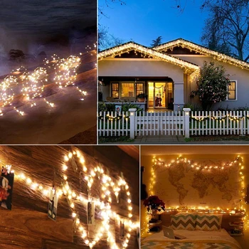 Āra 10M 20M Saules Lampas LED String Pasaku Gaismas Flash 100/200leds Ūdensizturīgs Ziemassvētku Dārzs Pagalmā Partijas Apdare