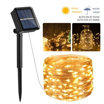 Āra 10M 20M Saules Lampas LED String Pasaku Gaismas Flash 100/200leds Ūdensizturīgs Ziemassvētku Dārzs Pagalmā Partijas Apdare