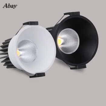 Super Spilgti Anti Glare Padziļinājumā Aptumšojami COB LED Downlights 7W 9W 12W LED Griestu salona Apgaismojums AC85~265V Fona Apgaismojums