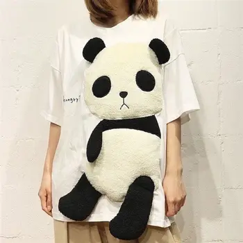 Vasaras Japāņu Kwaii 3D Panda T Krekli, Sieviešu Streetwear Harajuku Lakrosa Sieviešu Topi Smieklīgi Gadījuma T-krekli Augšu