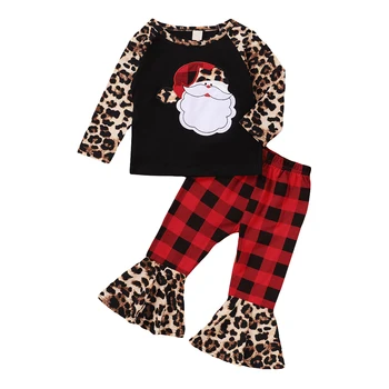 Bērniem Bērns, Meitene Leopard Santa klaus Apģērbu Komplekts 