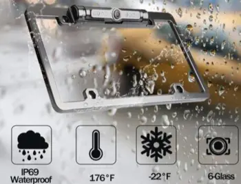 WiFi Bezvadu Rezerves Kamera iPhone/Android IP69 Ūdensizturīgs Automašīnas numura zīme Rāmis Kameru Automašīnas Kravas APVIDUS Pikaps