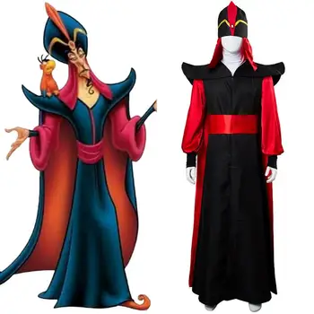 (viss komplekts)Pielāgota, Pieaugušo, Vīriešu Aladdin Jafar Nelietis Tērpu Apģērbs Aladdin Cosplay Kostīmu par Halloween