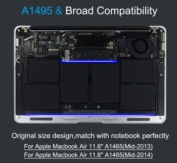 KingSener Jaunu A1495 Klēpjdatoru Akumulatoru Apple MacBook Air 11