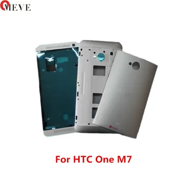 Oriģinālo HTC One M7 Vidū Rāmis LCD Priekšējo Bezel Mājokļu un Līmi+ Akumulators Durvis uz Lietu Ar Kameras Objektīvs