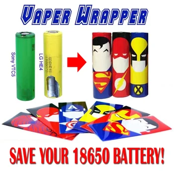 Sākotnējā 331332 aizsargs ādas 18650 akumulatoru aizsargāta wrapper super varonis akumulatora wrap ādas kategorijas uzlīme uz e-cigaretes baterijas
