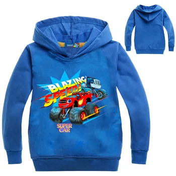 Blaze Auto Monster Mašīna, Drēbes Bērniem Hoodies Bērniem, Zēns, Meitene, topi Zēni Mētelis Bērniem Zēni Degošs Ātrumu Karikatūra sporta Krekli