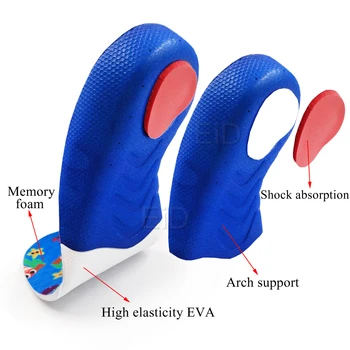 EiD 3D Orthotic Zolītes plakanās pēdas bērniem un Bērniem Arch Atbalsta zolīti X-Kājas Orthotic Kurpes Papēža Pad Korekcija Ieliktņiem