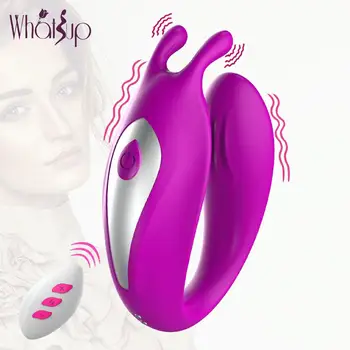 Vibrador jugetes sexuales para la mujer tālvadības bezvadu Spēcīgu G Spot Klitora seksa rotaļlietas pāriem dubulta vibrācijas