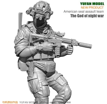 Yufan Modelis Sākotnēji 90mm Attēls Izveidota Platforma, Dievs, Nakts Kaujas Par Mums Īpašie Commando Sveķu Karavīri YFWW-1808