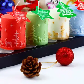 DIY Sveces Veidne 3D Ziemassvētku Cilindru Silikona Sojas Vaska Sveces, Ziepes, Pelējuma Aromterapijas Ģipša Karamele Šokolādes Kūka Dekori