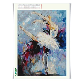 AZQSD 5D Dimanta Krāsošana Baleta Meitene Pilnu Kvadrātveida Urbt Priekšstatu Par Rhinestones Dimanta Mozaīkas Portrets DIY Mājas Apdare