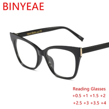 Sieviešu Lasīšanas Brilles Luksusa Zīmolu Dizainera Lielgabarīta Kaķu Acs Brillēm, Skaidrs, Objektīvs vecuma tālredzība Lasītājs, Briļļu Rāmji Black OCULOS