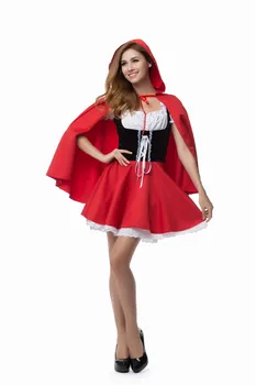 Izmēri S-6XL Halloween Dāmas Little Red Riding Hood Kostīms Fantasy Vecmeitu ballītes Tērpu Cosplay Spēle Vienotu Masku