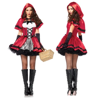 Izmēri S-6XL Halloween Dāmas Little Red Riding Hood Kostīms Fantasy Vecmeitu ballītes Tērpu Cosplay Spēle Vienotu Masku
