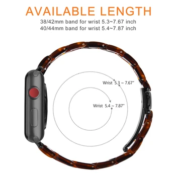 Sveķu aproce apple skatīties 5 band 44mm iwatch 42mm Series 5 4 3 2 1 siksniņa Rokas Piederumi cilpas 40mm Watchband Nomaiņa