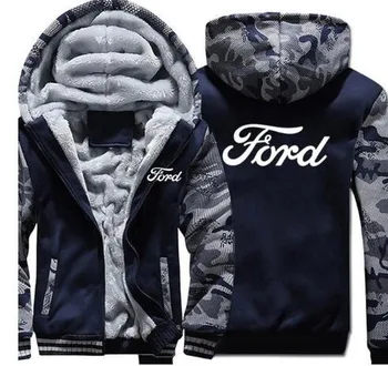 2020New Augstas kvalitātes Ford Hoodies Ziemas Jaka Vīriešu Modes Gadījuma Vilnas Starplikas Vilnas Ford sporta Krekli Džemperi Cilvēks Mētelis