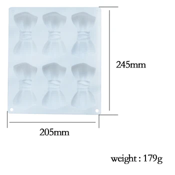 SHENHONG 6 Caurums Tie Cravat Silikona Kūku Uzpūtenis Pelējuma 3D DIY Dizains Moule Cepšanas Sīkdatnes Mafinu Veidnes Kūku Jelly Pudiņš