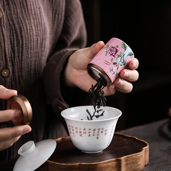 CHANSHOVA Ceļojumu portatīvo Nelielu Tējas caddy kannu Noslēgtā keramikas trauka tējas kaste Krāsu Emaljas konteineru Ķīnas Porcelāna H294