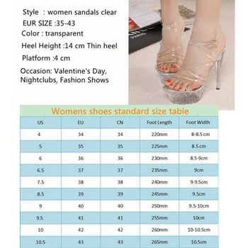 Lielo izmēru 35-43 Stiprības Skaidrs, PVC Sieviešu Sandales Caurspīdīga Kristāla augstpapēžu kurpes Platformas Sandales Atvērtu Purngalu Augstas Attvaicētājs Apavi