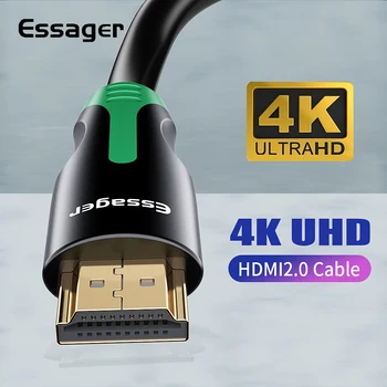 Essager HDMI-savietojams 2.0 Extender Cable HDMI-saderīgam Vīrietis, lai Vīrietis Par PS4 Apple TV 4K 60Hz Video Splitter Audio Adapteri