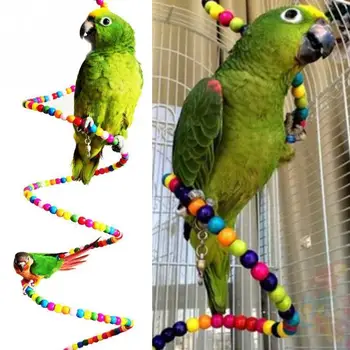 Daudzkrāsains Koka Trepju Šūpoles Izmantot Varavīksnes Papagailis Parakeet Kāpnes Kāmis Rotaļu Krelles Papagailis Putniem, Rotaļlietas, Būri Apdare