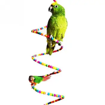 Daudzkrāsains Koka Trepju Šūpoles Izmantot Varavīksnes Papagailis Parakeet Kāpnes Kāmis Rotaļu Krelles Papagailis Putniem, Rotaļlietas, Būri Apdare