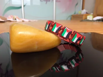3pc/daudz bezmaksas Palestīniešu kaklarota, Aproce brūna krāsa dabiska koka materiāla Palestīnas Karogiem Aproce telefonu gadījumā auto uzlīmes