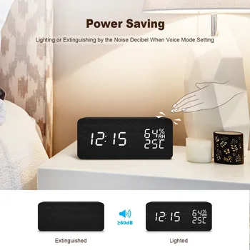 JINSUN Modernu LED Modinātājs Despertador Temperatūra Mitrums Elektronisko Gultas Digitālie Galda Pulksteņi