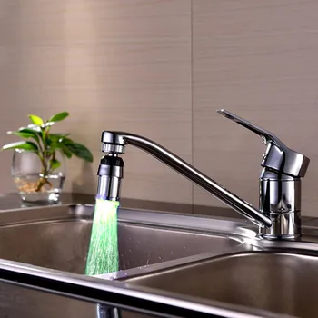 1pc LED Jaucējkrāns Virtuves Izlietne 7Color Mainīt Ūdens Mirdzumu Ūdens Plūsma Dušas Krāni, Gaismas virtuves jaucējkrāni virtuves rīki