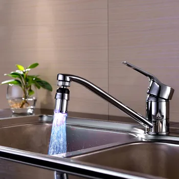 1pc LED Jaucējkrāns Virtuves Izlietne 7Color Mainīt Ūdens Mirdzumu Ūdens Plūsma Dušas Krāni, Gaismas virtuves jaucējkrāni virtuves rīki