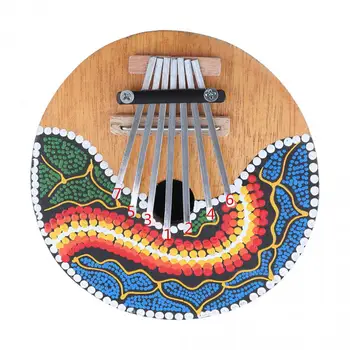 7 Atslēgas Portatīvie Mini Kalimba Krāsainu Zīmējumu Kokosriekstu Čaulas Īkšķi Klavieres Mbira Dabas Augstas Kvalitātes Tastatūras Instruments