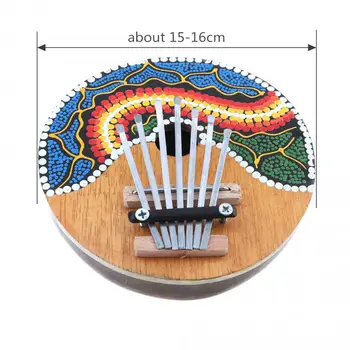 7 Atslēgas Portatīvie Mini Kalimba Krāsainu Zīmējumu Kokosriekstu Čaulas Īkšķi Klavieres Mbira Dabas Augstas Kvalitātes Tastatūras Instruments