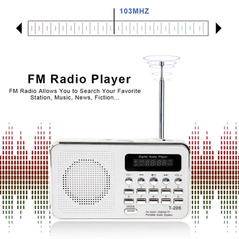 Pārnēsājams Mini Am Fm Radio Stereo Skaļruņu Atbalsts Sd/Tf Kartes Ar Usb