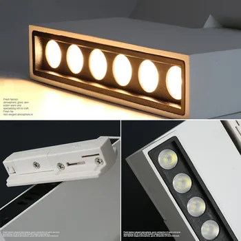 [DBF]6W 12W COB LED Track Light Spot Gaismas Griestiem Uzstādīts Dzelzceļa Sliežu Lampas Dekoratīvās Led prožektoru gaismā, Ceļa Apgaismojums Veikals